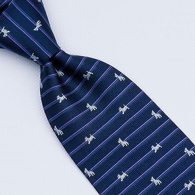 Aquascutum Woven Silk Tie Scotty Dog On Navy Blue Classic 3 1/2 in - Image 4