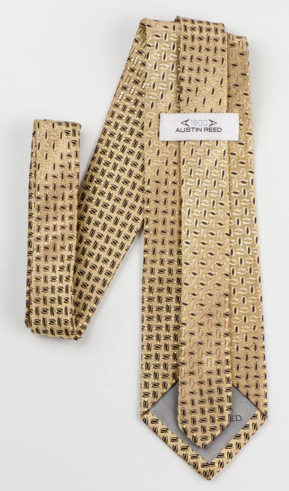 Austin Reed Men's Rhinestone Tie Ovals On Gold Silk With Yellow Sparkles - Image 2