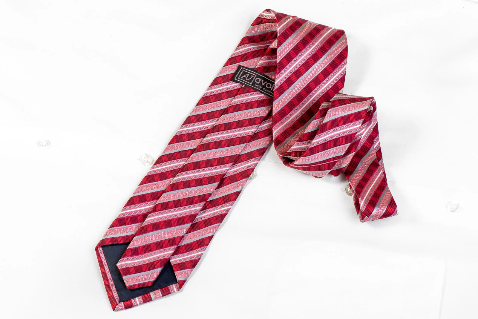 Avolio Rhinestone Necktie Stripes On Burgundy - Image 4