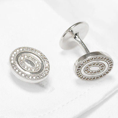 Cufflinks Solid 925 Sterling Silver Micro Set CZ Handmade Jewelry - Image 2