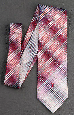 Daks Silk Neck Tie Red White & Blue Stripes With Rhinestones 3 1/4 Inch - Image 5