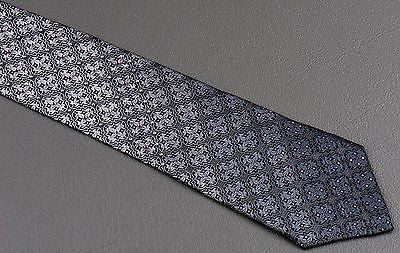 Lancetti Silk Neck Tie Silver Black Quatrefoil Pink Sparkles With Rhinestones - Image 4