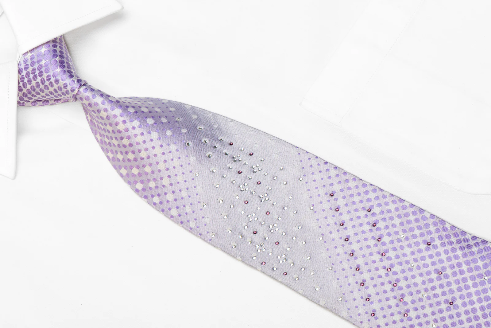 Men's Tie Purple Dots On Mauve With Rhinestones - Image 2