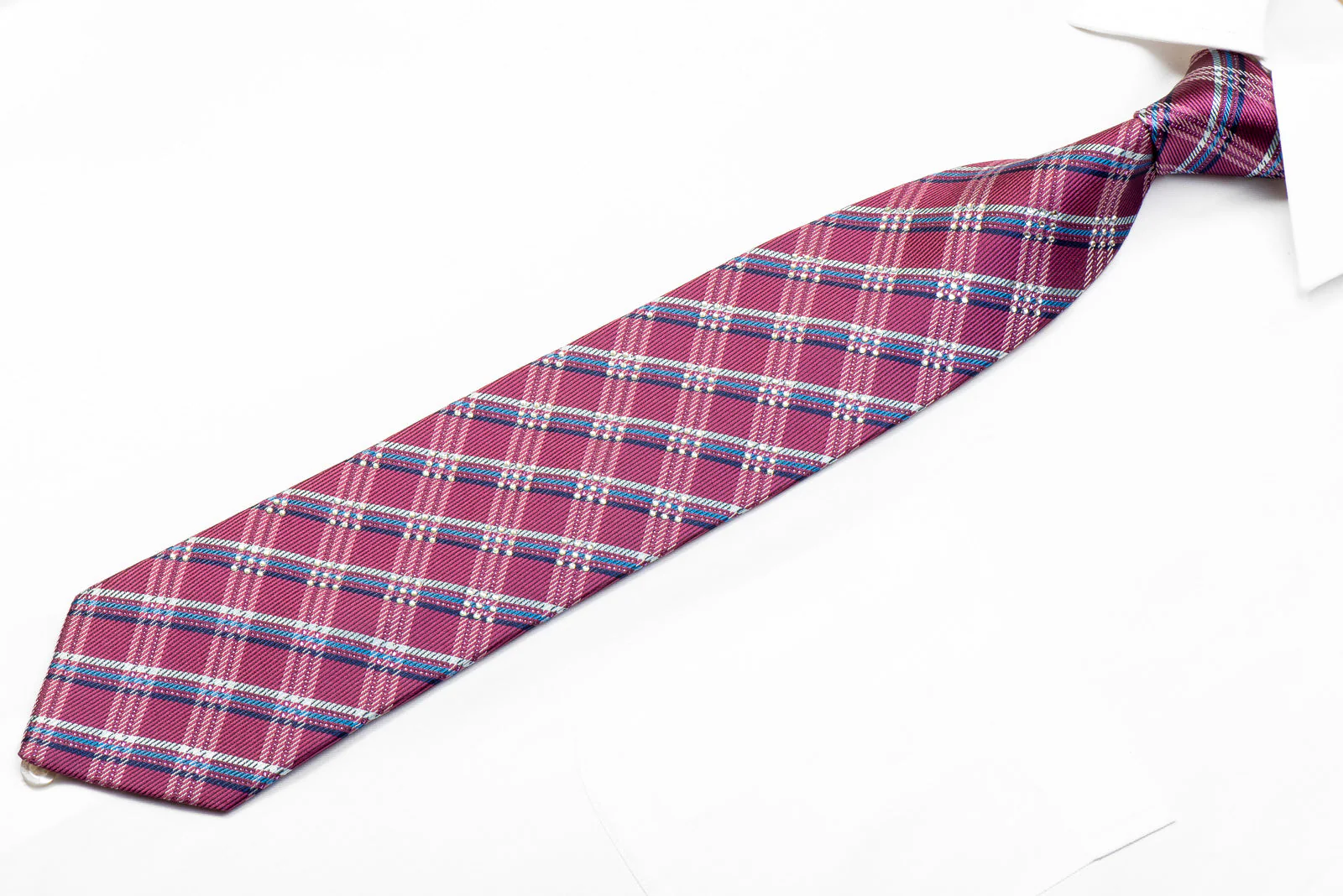 Parkland Rhinestone Necktie Purple Blue Silver Plaids With Sparkles - Image 3