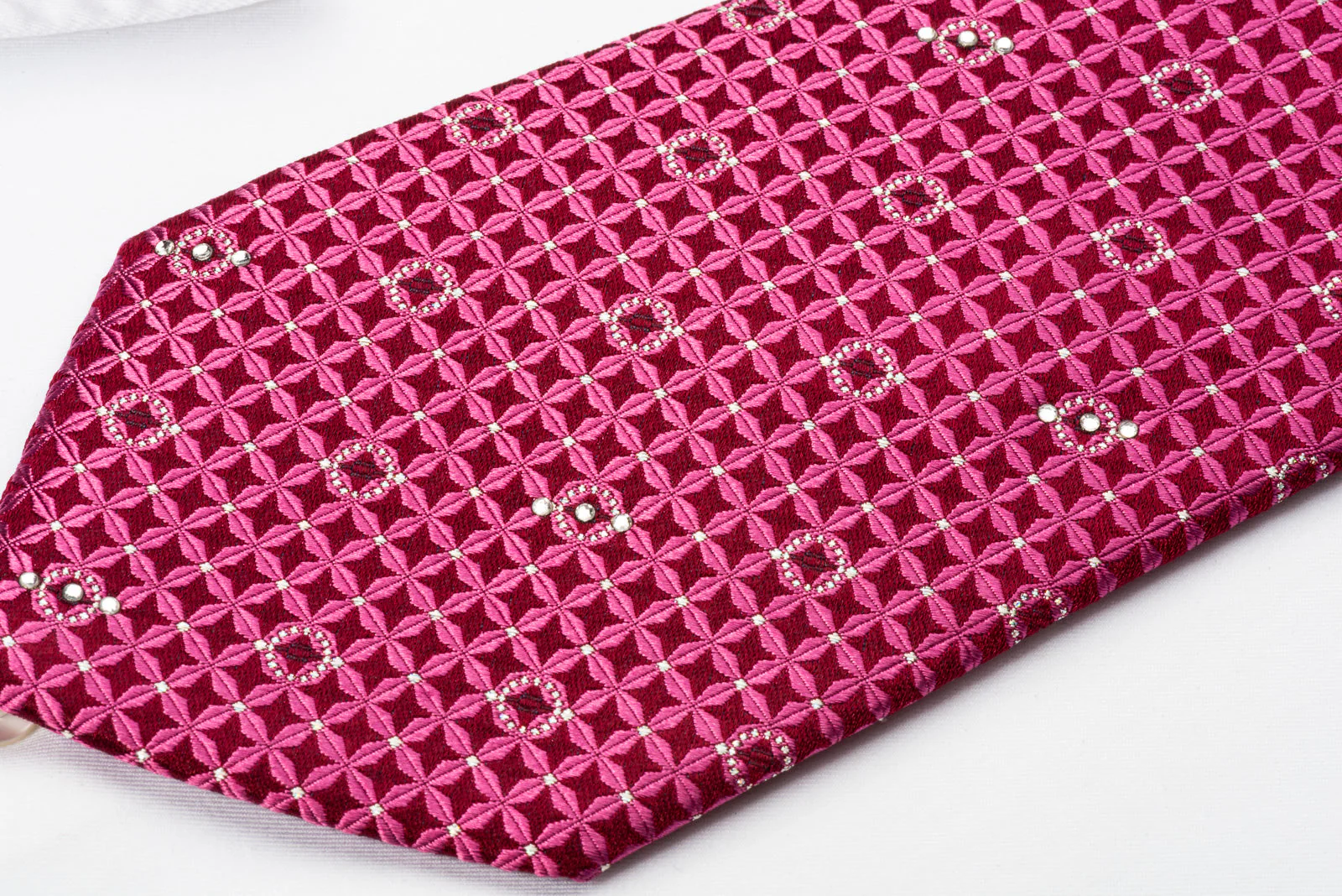 Pierre Cardin Rhinestone Tie Trellis On Purple With Silver Sparkles - Image 5