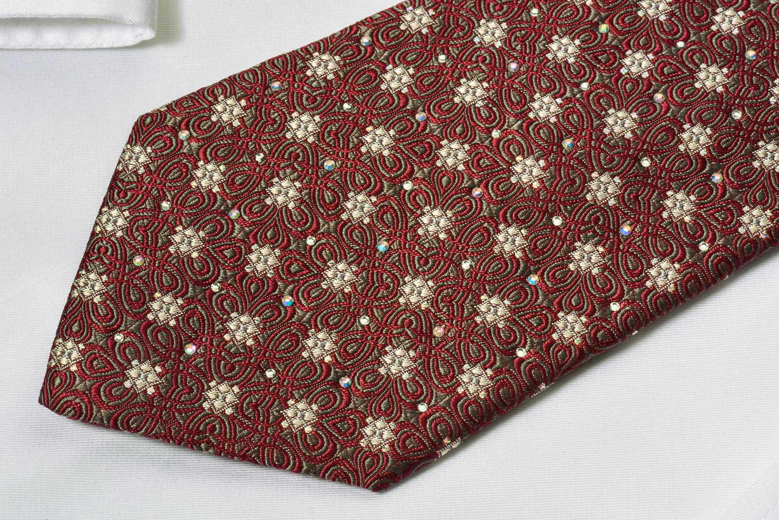 Silver Purple Knots Rhinestone Tie With Silver Sparkles - Image 3