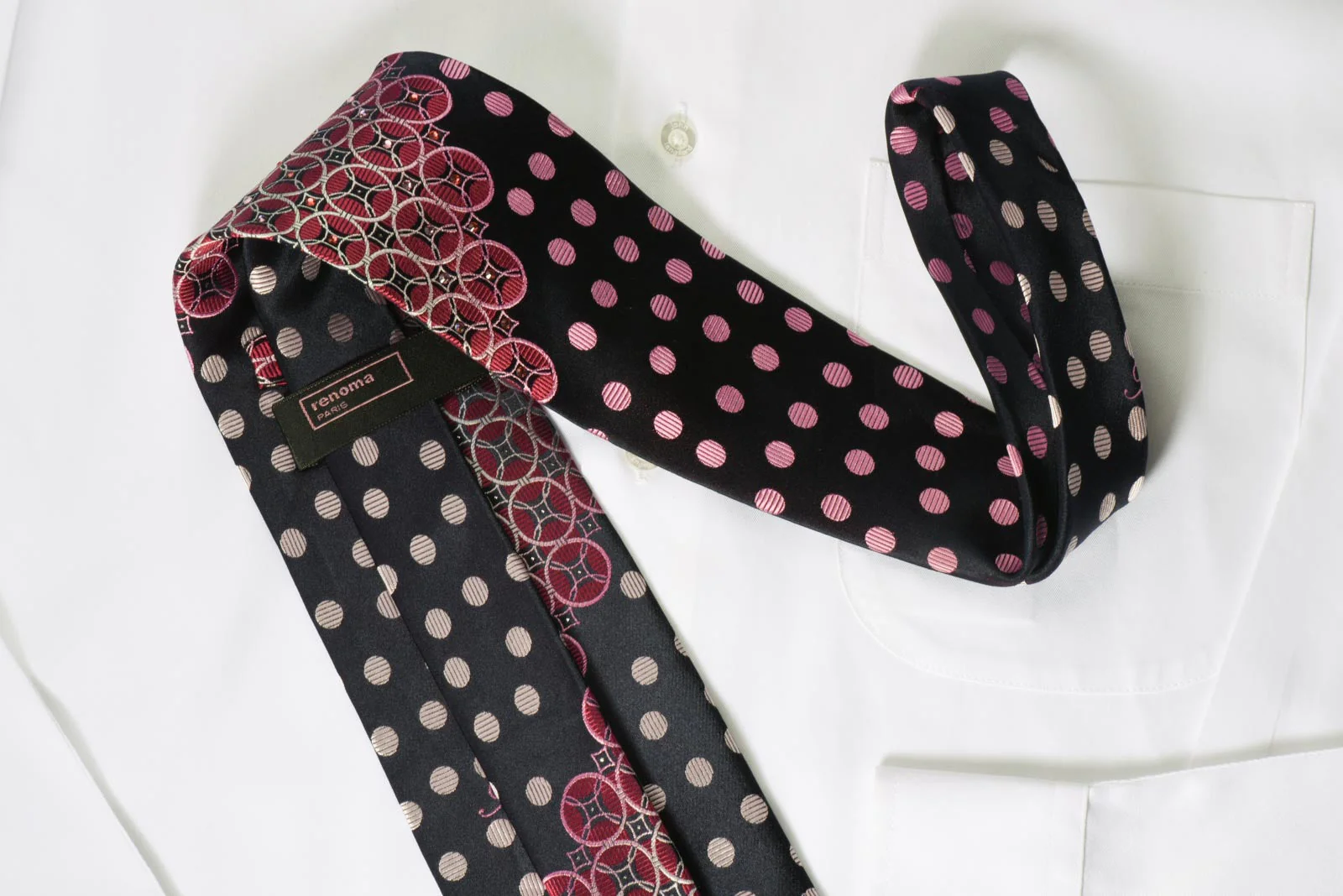 Renoma Rhinestone Necktie Geometric On Black With Silver Sparkles - Image 3