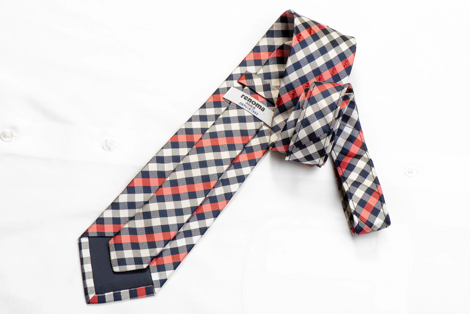 Rhinestone Tie Red White Blue Plaid With Red Silver Sparkles - Image 4
