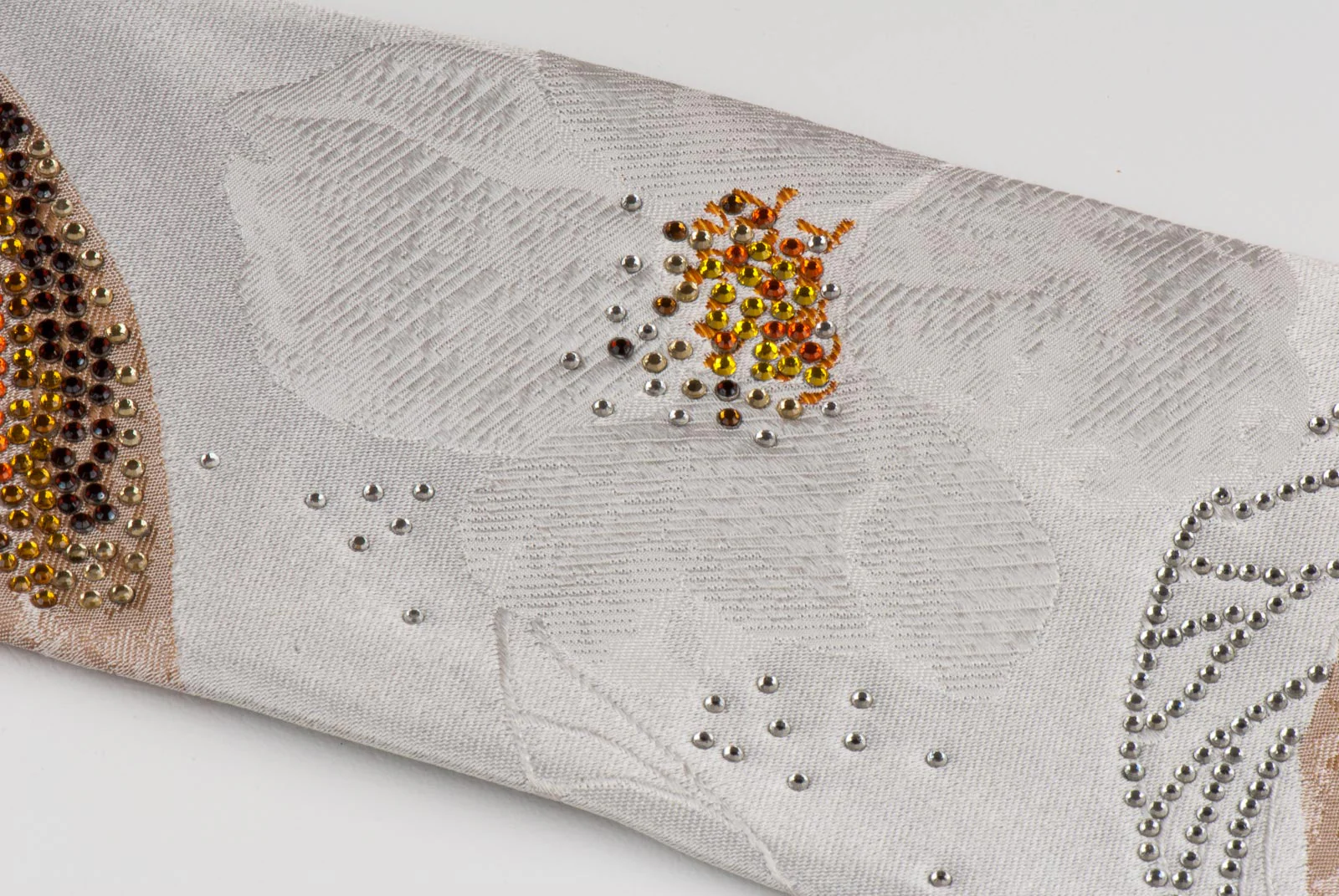 Rhinestone Tie By Y J Park Floral Design On White - Image 6