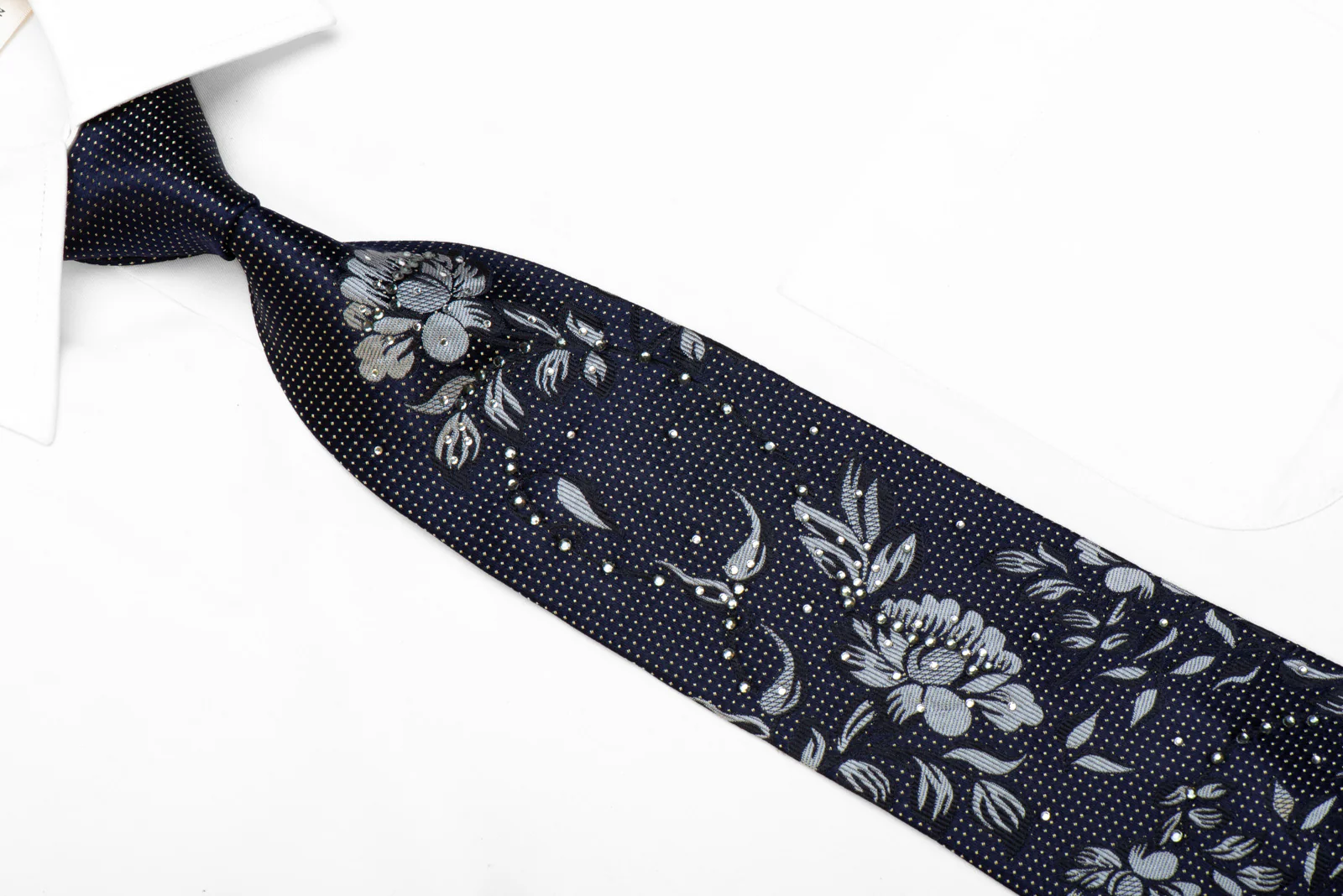 Rogers Dail Mens Black Rhinestone Necktie - Image 2