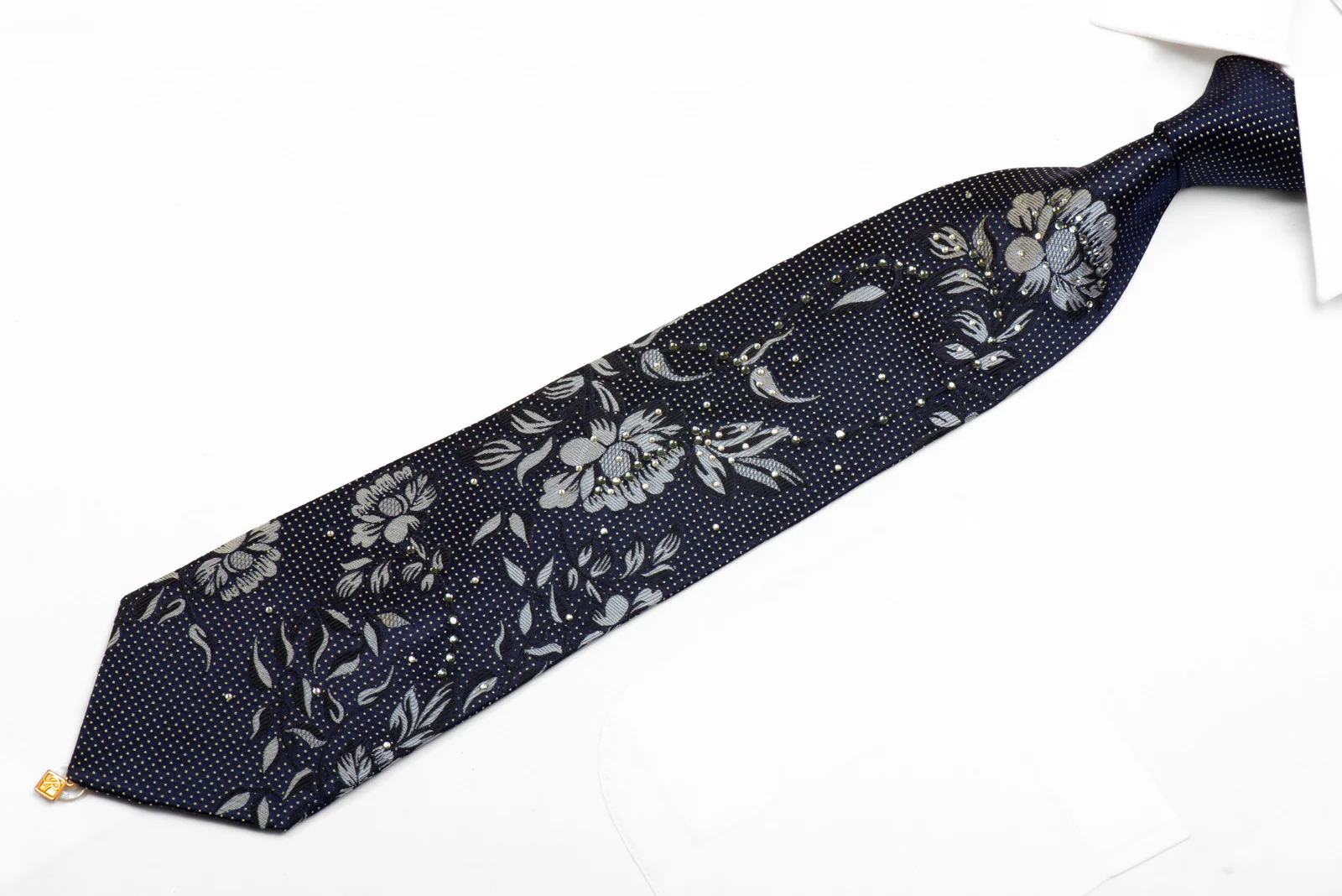 Rogers Dail Mens Black Rhinestone Necktie - Image 3