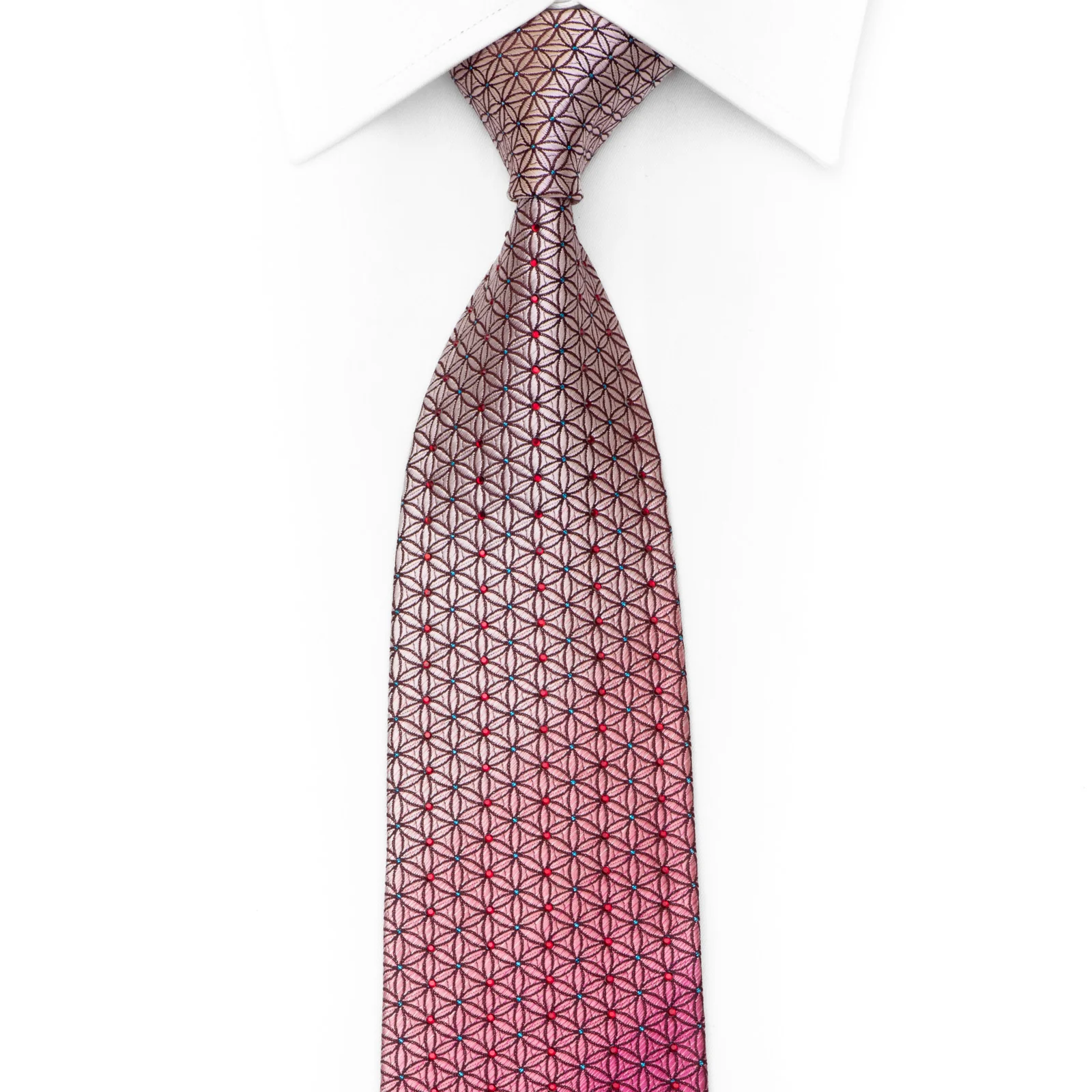 Trellis Design On Maroon Rhinestone Tie With Blue Sparkles